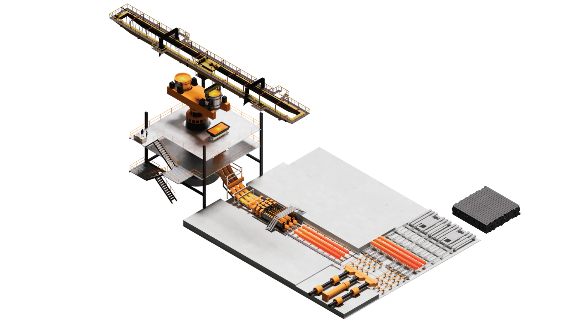 3D image of a Continuous Casting Machine unisons steel solutions