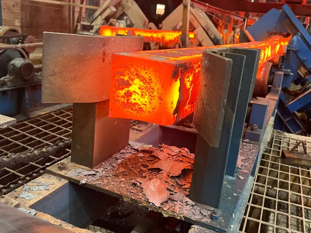 Billet production from Continuous Casting Machine at Naveena Steel commissioned by Unisons Steel Solutions