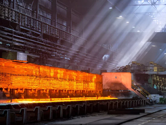 image of billet moving towards reheating furnace
